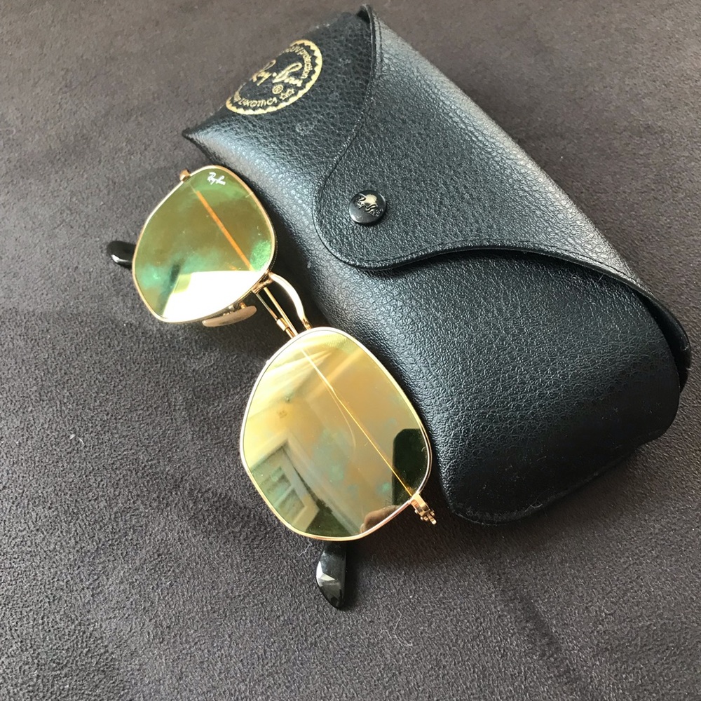 Rayban yellow mirrored sunglasses